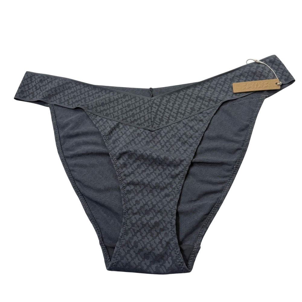SKIMS Logo Mesh Cheeky Brief Rock Gray 2X